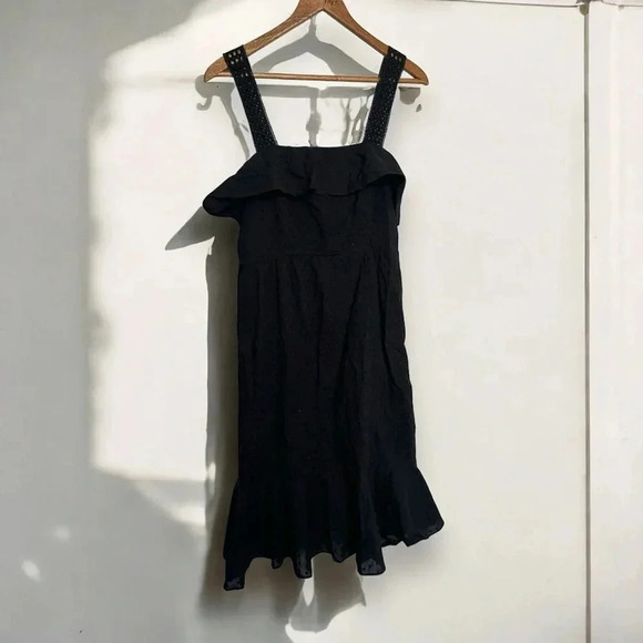 J crew black cotton Swiss dot dress midi 6 - Picture 2 of 9